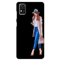 Чехол с картинкой Модные Девчонки ZTE Blade A31 – Девушка со смартфоном