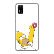 Чехол с Симпсонами для ZTE Blade A31 (VPrint) (Гомер с пончиком)