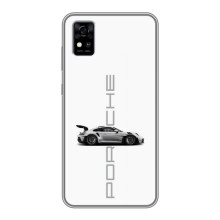 Чехол с авто Порше для ZTE Blade A31 – белый Порше