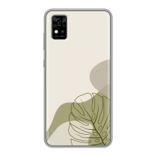 Силконовий чохол з принтом в квітах на ZTE Blade A31 – Монстера зелена