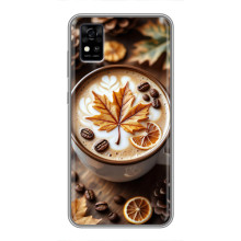 Чехол с уникальным дизайном «Осень с кофе» для ZTE Blade A31 – Пряный кофе