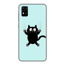 Силиконовый чехол с котиком для ZTE Blade A31 (Падающий кот)
