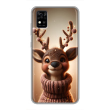 Яскравий чохол для ZTE Blade A31 з Зимові Оленята – Олень в светрі