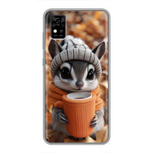 Печатный чехол «Зверята с кофе» для ZTE Blade A31