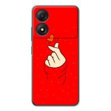 Чехлы (Знак сердечка) на ZTE Blade A34 – Сердце на красном