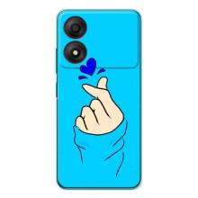 Чехлы (Знак сердечка) на ZTE Blade A34 – Сердце на синем