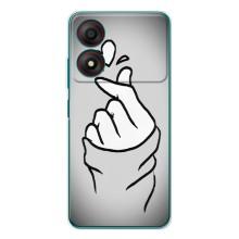 Чехол с принтом для ZTE Blade A34 (AlphaPrint - Знак сердечка)
