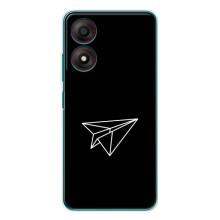 Чехол с картинками на черном фоне для ZTE Blade A34 – Самолетик