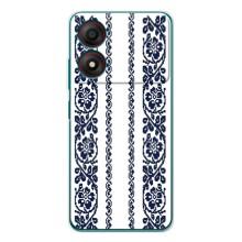 Силиконовый Чехол на ZTE Blade A34 с картинкой Вышиванки – Синяя вышиванка