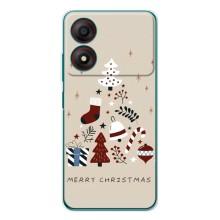 Чехол Санта Клаус для ZTE Blade A34 – Merry Christmas