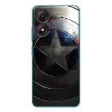 Чехол с Щитом Капитана Америки на ZTE Blade A34 – Ретро Щит Капитана