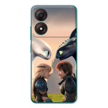 Чехол как приручить дракона на ZTE Blade A34 (Гикавка и Астрид)