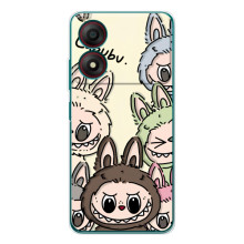 Чехол с Лабубу на ZTE Blade A34 – Коллаж Лабубу