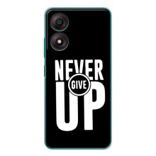 Силиконовый Чехол на ZTE Blade A34 с картинкой Nike (Never Give UP)