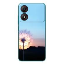 Силиконовый Чехол с одуванчиками на ZTE Blade A34 – Закат с одуванчиком