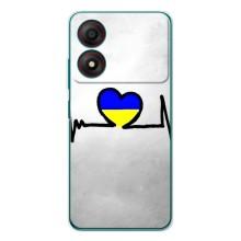 Силиконовый Чехол на ZTE Blade A34 (Я-Украина) – Украинская кардиограмма