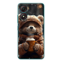 Друкований чохол 'Звірята з кавою' для ZTE Blade A34 – Мішка з кавою
