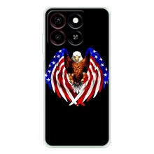 Чехол Флаг USA для ZTE Blade A35 (Крылья США)