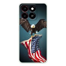 Чехол Флаг USA для ZTE Blade A35 (Орел и флаг)