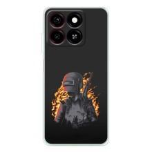 Силиконовый чехол с картинкой "Герой Pubg" на ZTE Blade A35 – В огне