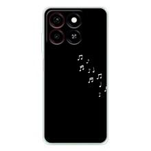 Чехол с картинками на черном фоне для ZTE Blade A35 – Ноты