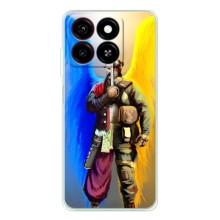 Чехол с картинкой (Патриотический КОЗАК) на ZTE Blade A35 – Козак с крыльями