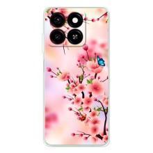 Чехол с принтом САКУРЫ на ZTE Blade A35 – Бабочки на сакуре