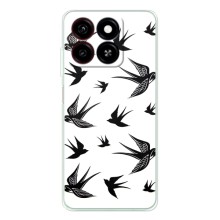 Чехол с птицами на ZTE Blade A35 (VPrint) (Ласточки)