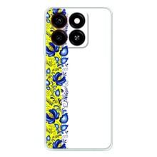 Силиконовый Чехол на ZTE Blade A35 с картинкой Вышиванки – Желто-синяя вышиванка
