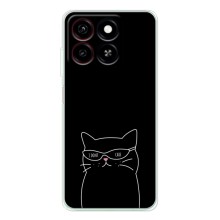 Чехол с рисунком кот на ZTE Blade A35 (Равнодушный кот)