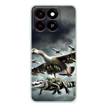 Чехол с мемами тралалело тралала для ZTE Blade A35 – Гусини и крокодило