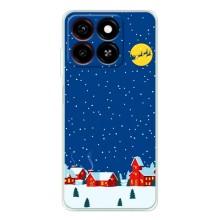Силиконовый бампер на рождество для ZTE Blade A35 (Город в снегу)
