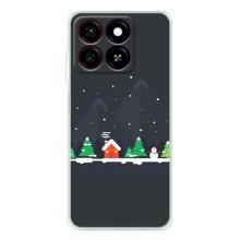 Силиконовый бампер на рождество для ZTE Blade A35 (Город зимний)