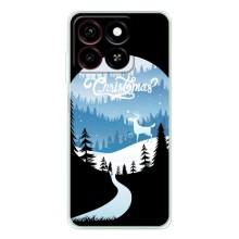 Силиконовый бампер на рождество для ZTE Blade A35 (Рождественский Олень)