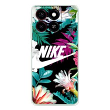 Силиконовый Чехол на ZTE Blade A35 с картинкой Nike (Цветочный Nike)