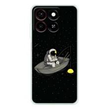 Силіконовый Чохол з принтом "Космонавти" на ZTE Blade A35 – Космонавт на рибалці