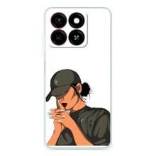 Силіконовый Чохол на ZTE Blade A35 з картинкой Модных девушек – У зеленому