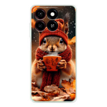 Друкований чохол 'Звірята з кавою' для ZTE Blade A35 – Білка з кавою