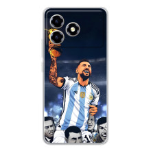 Чехлы для ZTE Blade A36 (Leo чемпион) (AlphaPrint) (Месси с кубком)