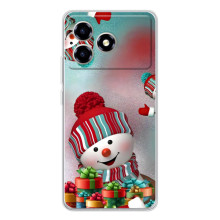 Чехлы на Новый Год ZTE Blade A36 – Снеговик в шапке