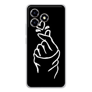 Чехлы (Знак сердечка) на ZTE Blade A36 – Сердце на черном