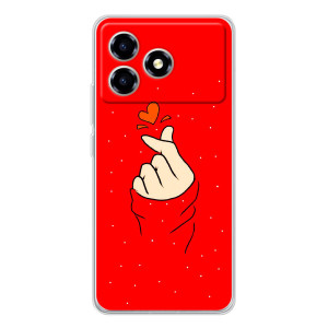 Чехлы (Знак сердечка) на ZTE Blade A36 – Сердце на красном