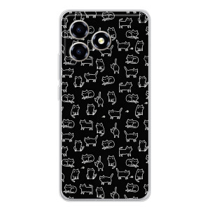 Чехол на тематику: Коты для ZTE Blade A36 – Котики на черном