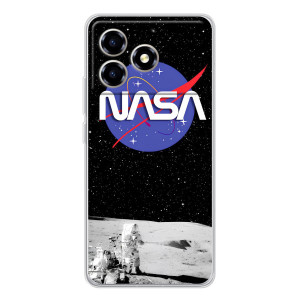 Силиконовый бампер с принтом "Наса" на ZTE Blade A36 – Nasa на луне