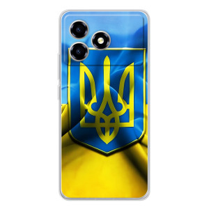 Чехол с картинкой (Патриотический ГЕРБ) на ZTE Blade A36 – Герб и Флаг Украины