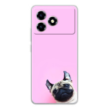 Бампер для ZTE Blade A36 з картинкою "Песики" (Собака на рожевому)