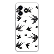 Чехол с птицами на ZTE Blade A36 (VPrint) (Ласточки)