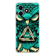Чехол с птицами на ZTE Blade A36 (VPrint) (Сова с глазом)