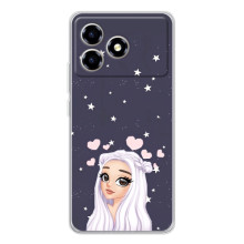 Чехол Стильные девушки на ZTE Blade A36 (Девушка и сердечки)