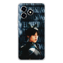 Чехлы Венсдей на ZTE Blade A36 Уэнсдей (AlphaPrint) (Уэнздей кошка)